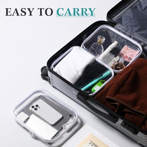 Sanwuta 6 Clear Hard Zipper Cases - White, 9.84 x 7.87 x 2 Inches