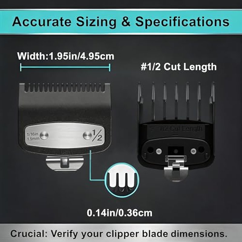 4Pack Fit for Wahl 1/2 Clipper Guard,Fit for Wahl Clipper Guards 1/16'' 1.5mm,Fit for Most WahlClippers(Package Includes 4Pcs 1/16''-1.5mm)