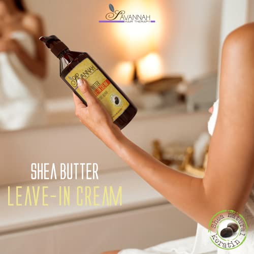 Shea Butter Keratin Leave-In Conditioner for Dry Hair | Frizz Control & Softness