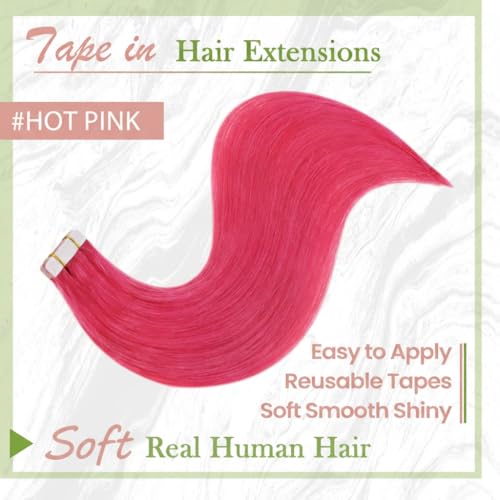 RUNATURE Color Tape-In Hair Extensions 12 Inch Human Hair 20g Pack of 10