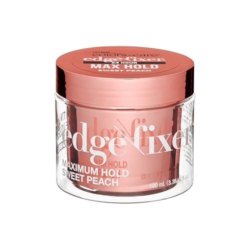 KISS COLORS & CARE Maximum Hold Edge Fixer, Non-Greasy Gel Formula Infused With Biotin B7, 24 Hour Hold, ¡®Sweet Peach¡¯ Scented, 3.38 Fl. Oz. (100 ml)