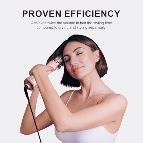 45mm Round Hot Air Brush Blow Dryer with Root Booster - Pink Variation