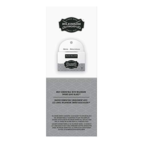 Wilkinson Sword Quad Blade Razor for Men with 5 Quad Blade Razor Refills