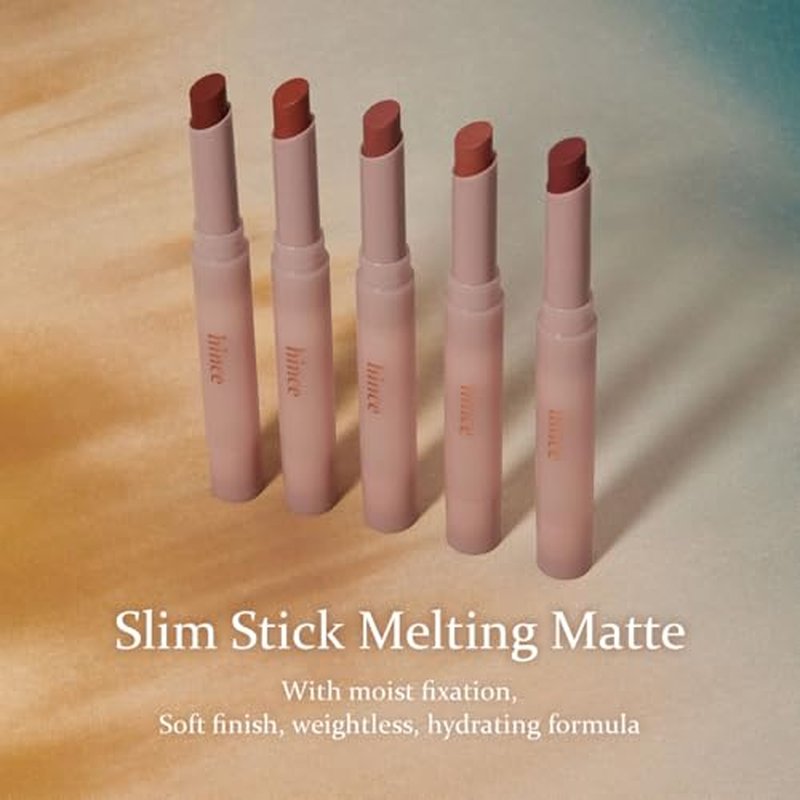 HINCE Slim Stick Melting Matte - Glides On Smooth, Sheer Color, Soft Finish, No Clump & Flake, Vivid Layered Color, Hydrating Comfort, Lightweight Cashmere Finish (NEW SILHOUETTE)