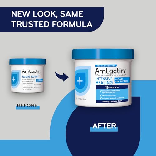 AmLactin Intensive Healing Body Cream ? 12 oz Tub & Intensive Healing Body Lotion for Dry Skin ? 14.1 oz Pump Bottle