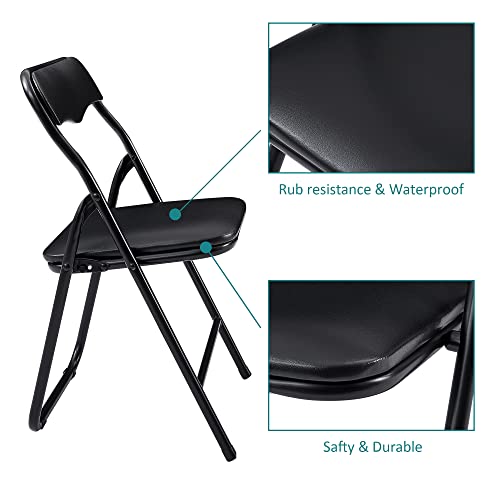 VECELO Kids Folding Activity Table and Chairs Set, 5 Piece, Classic Black