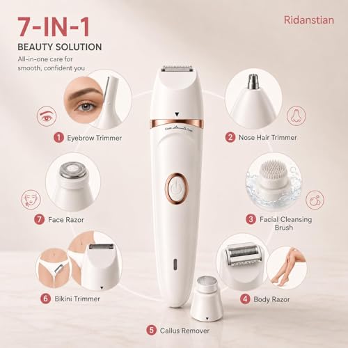7-in-1 Women’s Electric Body Hair Trimmer Waterproof USB Rechargeable