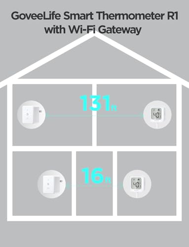 WiFi Refrigerator Thermometer with Alarm - Digital Freezer Temperature Monitor 4 Pack