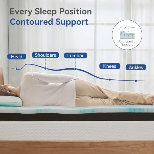 Erdoru Extra Firm 3-Inch Queen Mattress Topper – Pain-Relief Gel Memory Foam & High-Density Layer