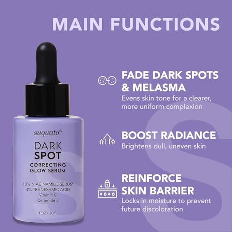 Dark Spot Remover Serum ? For Face Hyperpigmentation & Melasma Care ? Brightening & Dark Spot Correcting Glow with Tranexamic Acid + Niacinamide + Vitamin C (30ml)