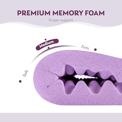 MLILY 3 Inch Egg Crate Memory Foam Mattress Topper - Full Size, Purple, Lavender Scent
