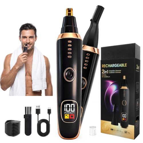 Mendaping 2026 USB Rechargeable Nose & Facial Hair Trimmer – Black, Dual-Edge Blades