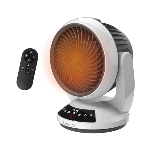 13.5-Inch Oscillating Space Heater with Remote Control, Quiet & Portable
