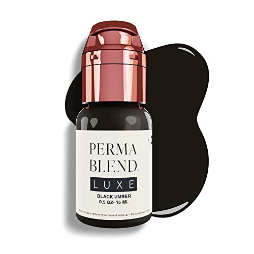 Perma Blend Luxe Black Umber Microblading & Eyeliner Tattoo Ink - Vegan, 0.5 oz