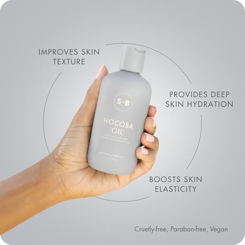 SUGARED + BRONZED Hocoba Oil, Hydrating Daily Body Oil With Jojoba Oil and Coconut Oil, Lightweight, Non Greasy Formula, Two-Ingredient Clean Skin Care, Suitable for All Skin Types, Vegan, 8 Fl Oz