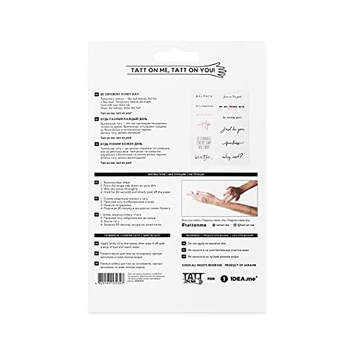 tatton.me Temporary Tattoo Set - 12 Different Designs, 4.1 x 5.8 Inch, Multi-Colored, Non-Toxic, Waterproof, Easy to Apply