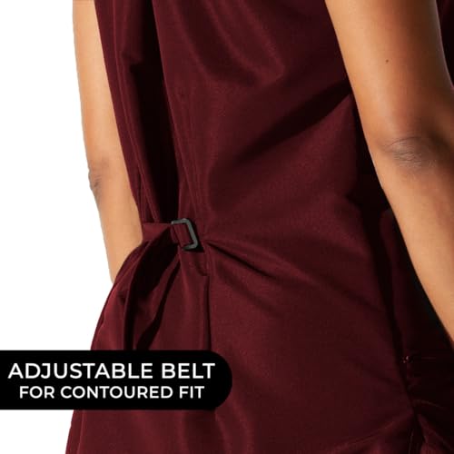 Betty Dain Burgundy Zip Front Salon Stylist Vest - Medium, Adjustable Fit