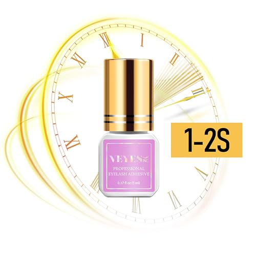 VEYES INC Lash Glue 5 ML 1-2 Sec Drying Time 8 Weeks Bonding Eyelash Extension Glue Black Adhesive for Professional Use Only