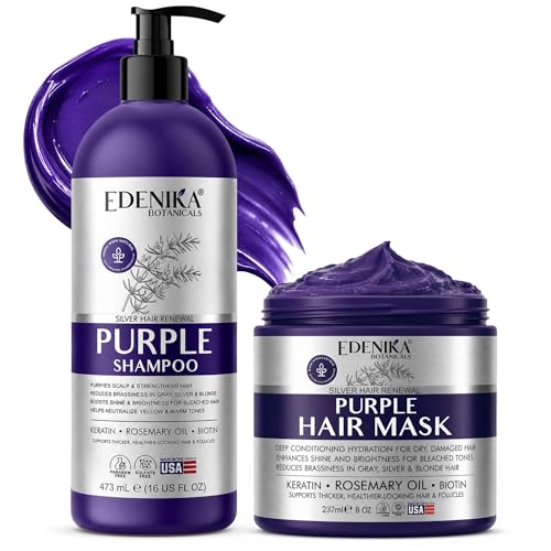 Purple Hair Shampoo & Mask Set for Blonde & Silver Hair - Sulfate-Free