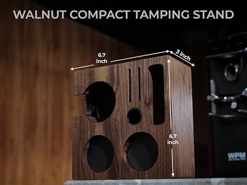 Espresso Knock Box & Tamping Station Kit 54mm - Walnut Coffee Organizer