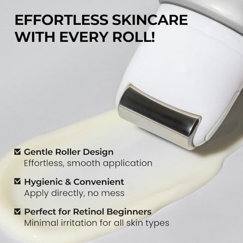 Retinol Lifting Face and Neck Cream with Massage Roller - Anti-Aging, Vegan, Korean Skincare
