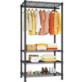 Ulif H2 Heavy Duty Freestanding Clothes Rack Black, 4-Tier Garment & Closet Organizer