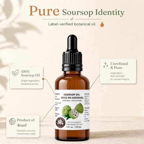 Virgin Soursop Oil 4oz - Pure Cold-Pressed Moisturizer for Dry & Sensitive Skin