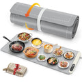 Extra Large Food Warming Mat 36x16 Inch Rapid Full Surface Heating Gray - Heat Resistant & Rollable Silicone Kitchen Warmer