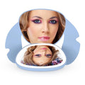 Impressions Vanity Stitch Ohana LED Compact Mirror with Lights, Lighted Travel Makeup Mirror with 3X Magnification, Adjustable Brightness, and Soft Touch Velvety Finish, Auto Shut-Off