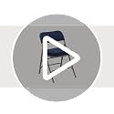 Navy Fabric & Gray Frame Folding Chairs Set of 2 - Heavy-Duty, Padded, Portable
