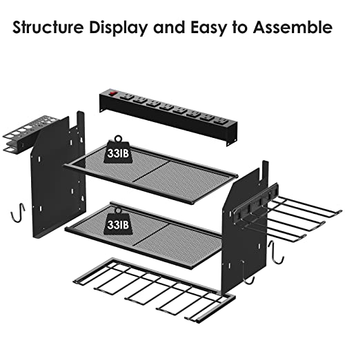 CCCEI Modular Power Tool Organizer Wall Mount Charging Station - Black / 6FT Cord