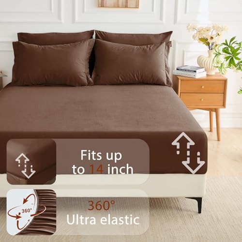 King Comforter Set 7 Pieces Brown - Bed in a Bag, Soft & Breathable