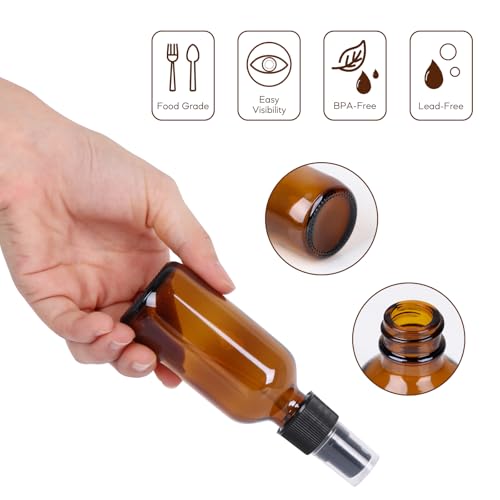 2 Fl Oz Amber Spray Bottles with Fine Mist Sprayer - Pack of 24