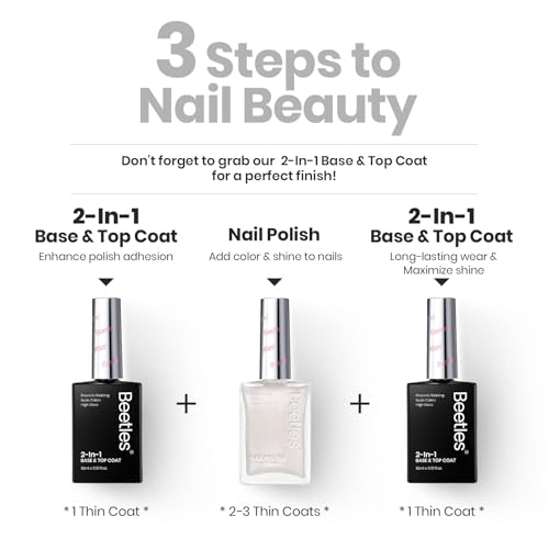 Beetles Pearl Nail Polish - Natural Nail Polish Illuminating Nail Concealer Fast Dry Quick Nail Strengthener and Growth Treatment for Thin and Damaged Nails,0.51 FL OZ