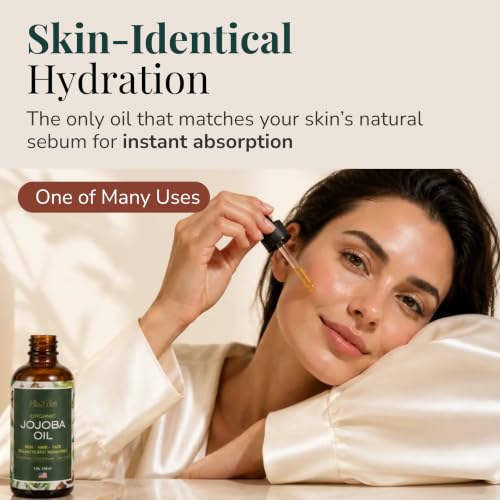 Organic Jojoba Oil 8 Oz Cold Pressed Hair & Skin Moisturizer - Pack of 1