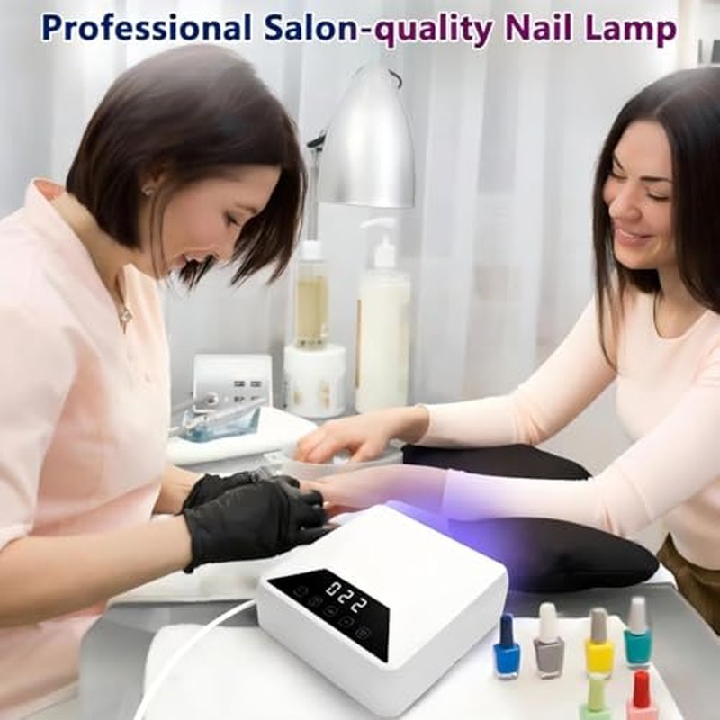 78W UV LED Nail Lamp for Gel Nails, Professional Plug-in Nail Dryer with Adjustable Telescopic Stand for Hands & Feet, 39 LED Beads, 30/60/99/180s Timer, Removable Base for Salon & Home