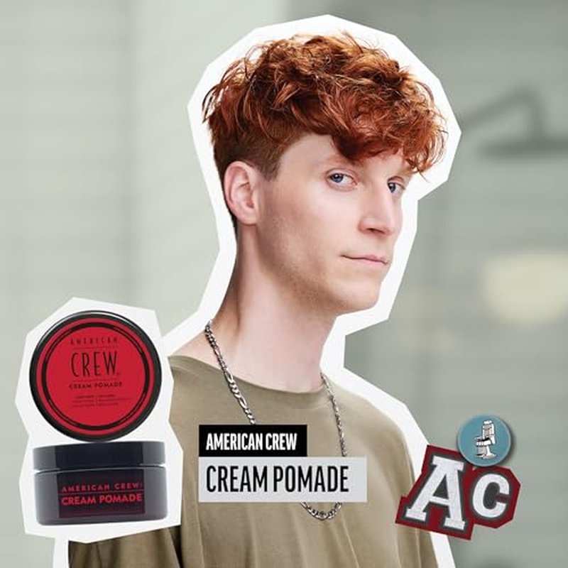 American Crew Men's Hair Cream Pomade, Like Styling Gel with Light Hold & Low Shine, 3 oz