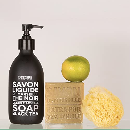 Liquid Marseille Soap with Black Tea - 16.7 Fl Oz, Refillable Hand & Body Wash - Provence