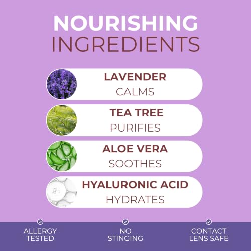 NOVEHA Lavender & Tea Tree Eyelid Foaming Cleanser 3 Pack - Gentle Eye & Face Wash