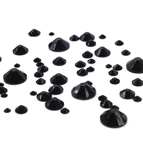 JET (280) black 144 pcs Swarovski 2058/2088 Crystal Flatbacks black rhinestones nail art mixed with Sizes ss5, ss7, ss9, ss12, ss16, ss20, ss30