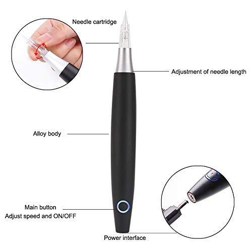 Wireless Rotary Tattoo Pen Machine for Eyebrows Eyeliners Lips with 10 Needles
