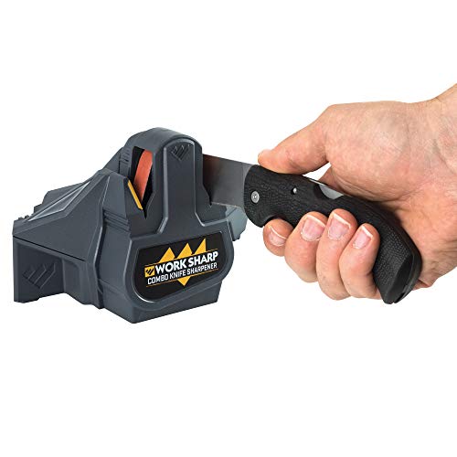 Work Sharp Combo Knife Sharpener - WSCMB Flexible Abrasive Belt & Ceramic Hone