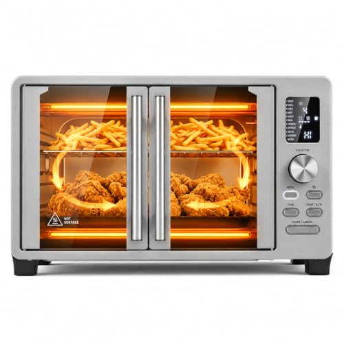 DORTALA 26.4 Qt French Door Air Fryer Toaster Oven Combo, 1500W