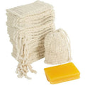 100 Pcs Sisal Soap Saver Bag with Drawstring, Plastic-Free Soap Saver Bags Reusable& Natural Bubble Exfoliating Pouch for Bath & Shower, Zero Waste Mesh Bag for Foaming & Drying Soaps