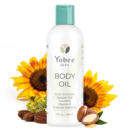 Yobee Hydrating Body Oil for Dry, Itchy, Sensitive Skin, Eczema & Psoriasis, Dermatologist Formulated, Moisturizing After Shower Dry Skin Treatment, Natural Formula, 8oz