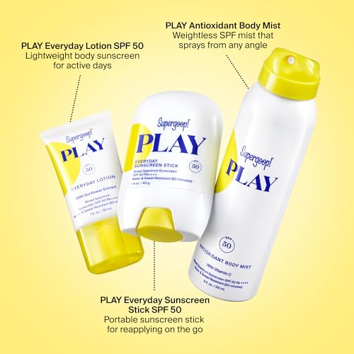 Supergoop Play Date Outdoor SPF Bundle – SPF 50 Lotion, Stick & Body Mist
