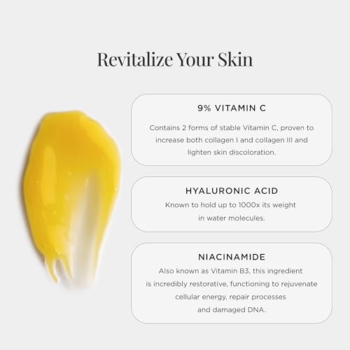 JSHealth Vitamin C Serum for Face - Brightening Hyaluronic Acid Serum - Anti Aging Vitamin C Face Serum - Hydrating Facial Serum with Niacinamide