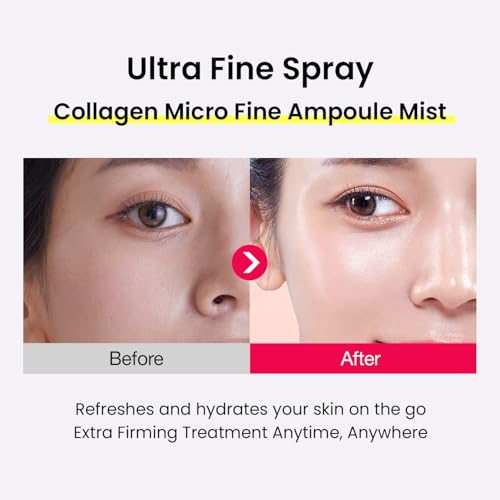 Ultra Collagen Ampoule Face Mist for Dewy & Radiant Skin ? Hydrating Korean Skincare Spray with Niacinamide & Retinol, Lightweight Moisture Glow Mist, 2.70 fl.oz