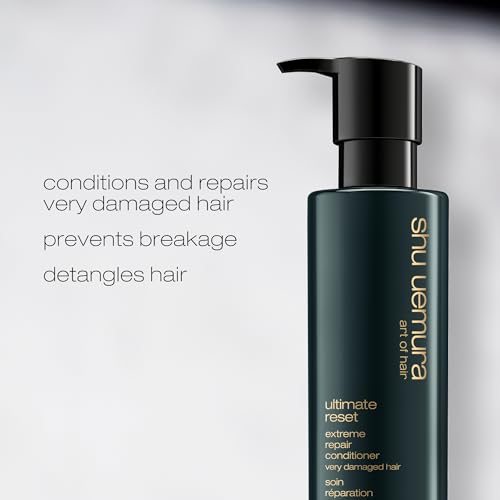 shu uemura art of hair Ultimate Reset Extreme Hair Repair Conditioner - Strengthens to Reduce Breakage and Split Ends, Deeply Conditions and Nourishes Damaged Hair, With Japanese Rice Extract, 8 Fl Oz