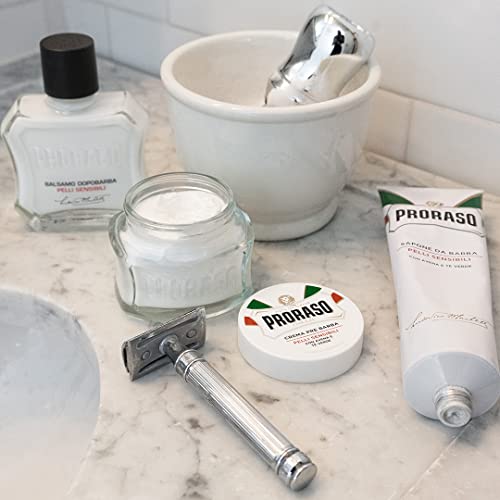Proraso Sensitive Skin Shaving Kit with Pre-Shave, Cream & After Balm in Vintage Tin